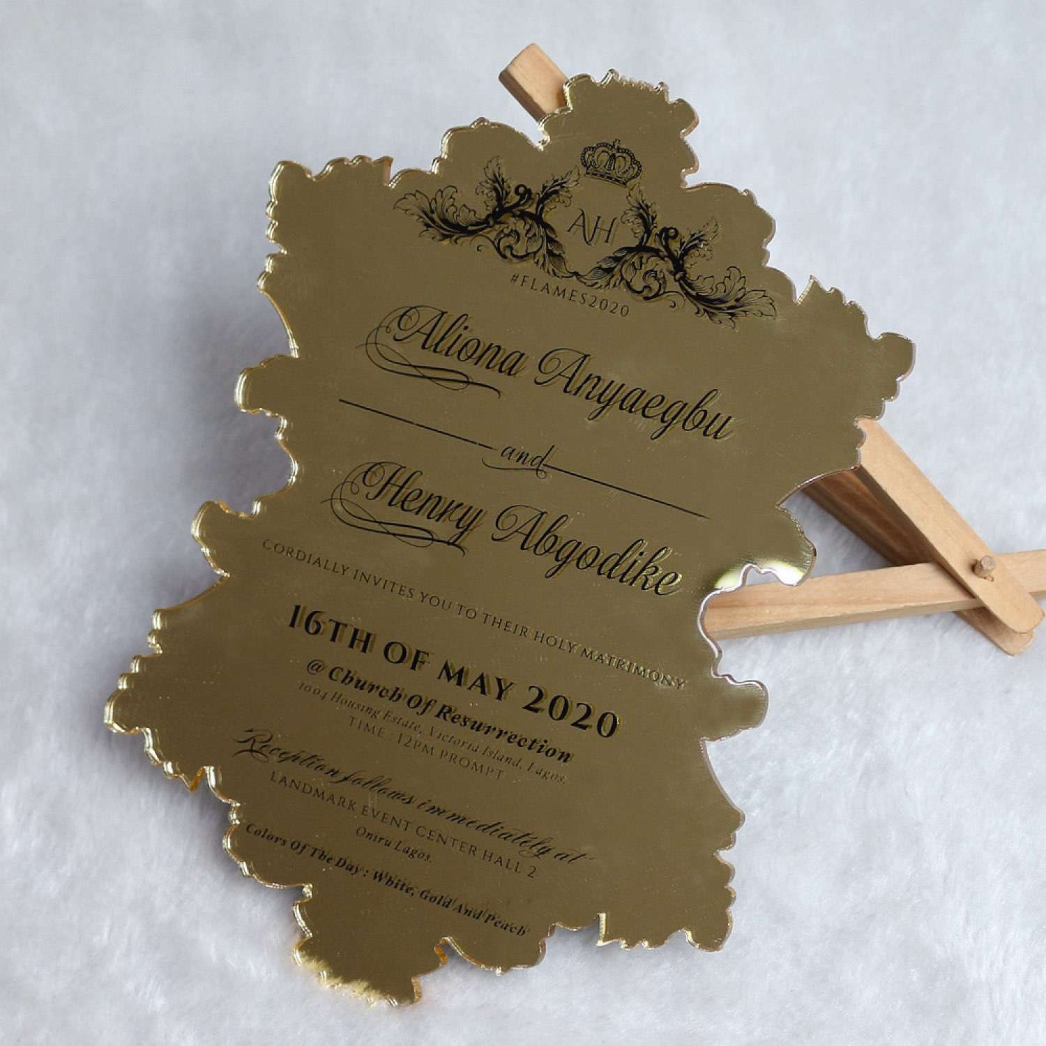 Gold Mirror  Acrylic Invitation Card With Box New Invitation Card